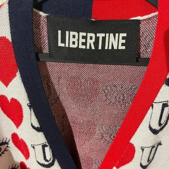 Libertine Women's Red and Black Cardigan Sweater - Picture 3 of 7